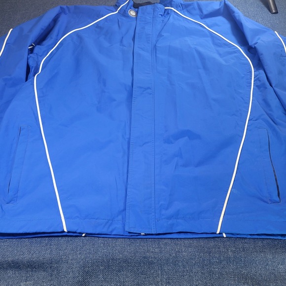 Warrior Sports Mens XL Royal Blue Windbreaker Full Zip Mesh Lined Jacket Piping - Picture 4 of 14